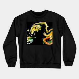 Late Summer Foliage  - Digital Liquid Paint Swirls Crewneck Sweatshirt